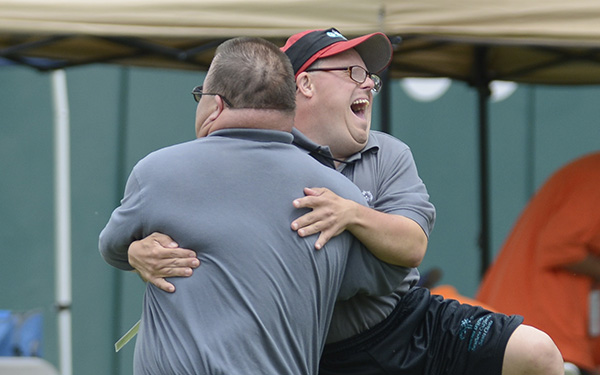 Athletes Hug